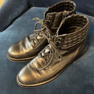 Napoleoni Black Moto Leather Boots Size 40